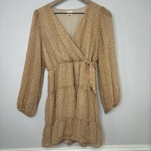 Altar'd State Babydoll Dress Small Ruffle Sheer Tiered Faux Wrap Boho Fairy Y2K‎